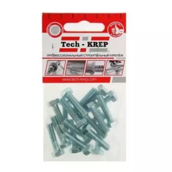 Болт DIN 933 М TECH-KREP, 18шт, 6х25мм, шестигранный, оцинкованный
