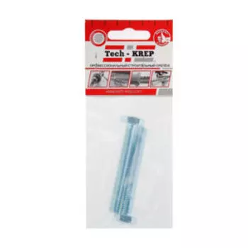 Болт DIN 933 М TECH-KREP, 2шт, 10х70мм, шестигранный, оцинкованный