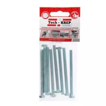 Болт DIN 933 М TECH-KREP, 8шт, 6х80мм, шестигранный, оцинкованный