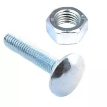 Болт мебельный DIN 603 с гайкой, М8x90мм TECH-KREP, оцинкованный, 2шт