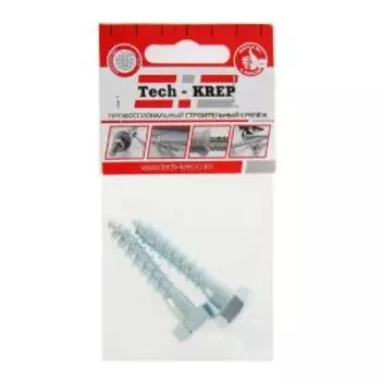 Болт сантехнический TECH-KREP, 8х40мм, 2шт, оцинкованный