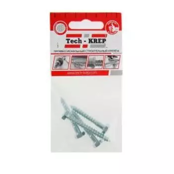 Болт сантехнический Tech-Krep, оцинкованный, 6х40 мм, 4 шт