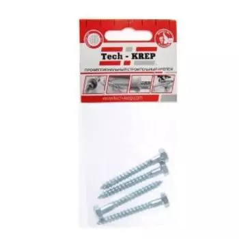 Болт сантехнический Tech-Krep, оцинкованный, 6х60 мм, 4 шт