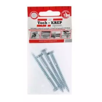 Болт сантехнический Tech-Krep, оцинкованный, 6х70 мм, 4 шт