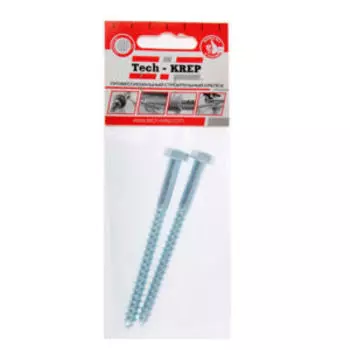 Болт сантехнический Tech-Krep, оцинкованный, 8х160 мм, 2 шт