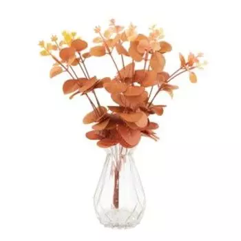 Букет искусственный Вещицы Эвкалипт, 9.5х9.5х30 см, прозрачная ваза