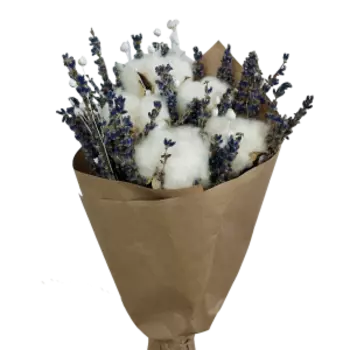 Букет сухоцветов, 30 см, хлопок/лаванда