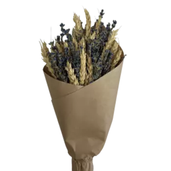 Букет сухоцветов, 30 см, пшеница/лаванда