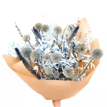 букет сухоцветов сетария, эхинопс, рускус, лаванда, 30 см