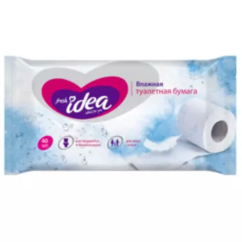 бумага туалетная влажная FRESH IDEA растворяющаяся, 40шт, увеличенный размер 13х18см