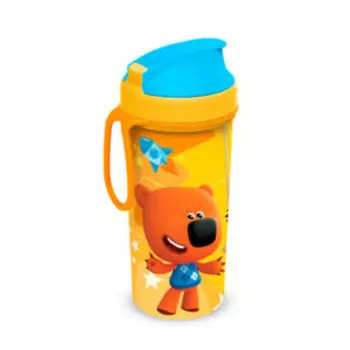 Бутылка Ми-Ми-Мишки с петлей, 400 мл, оранжевый, пластик