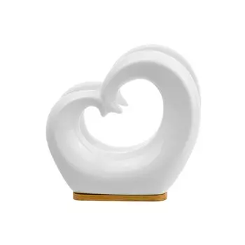 Cалфетница Сердце на подставке, фарфор/ дерево
