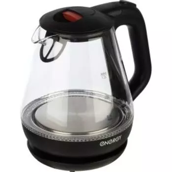 Чайник электрический Energy E-205, 1370-1650 Вт, 1.2 л, стекло, черный