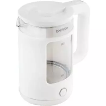 Чайник электрический Energy E-256, 1.5 л, 1500 Вт, стекло, белый