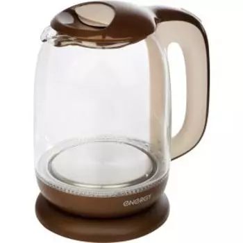 Чайник электрический Energy E-281, 1850-2200 Вт, 1.7 л, стекло/пластик, коричневый