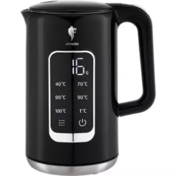 Чайник электрический Leonord LE-1533, 1850-2200 Вт, 1.7 л, двойной корпус, черный