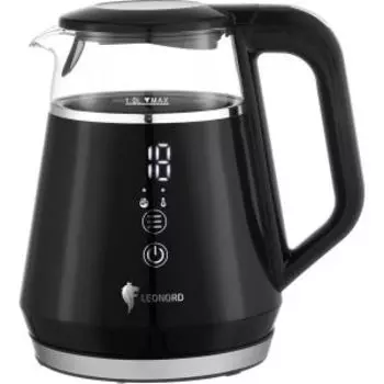 Чайник электрический Leonord LE-1534, 900-1100 Вт, 1 л, стекло, черный