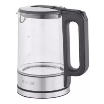 Чайник Marta MT-4608, 1.8 л, стекло, подсветка, серый