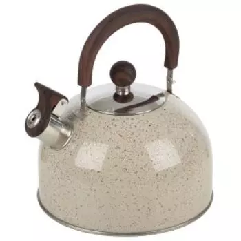 Чайник со свистком Mallony Storia, 2.5 л, нерж. сталь, с ручкой под дерево