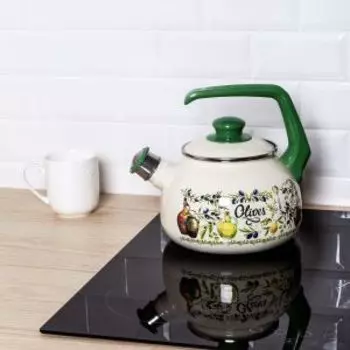 Чайник со свистком Metrot Олива, 2.5 л, эмаль