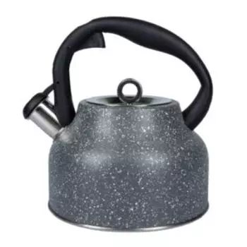 Чайник со свистком Relice, серая крошка, 2.5 л, нерж. сталь
