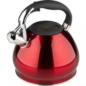 Чайник Sonne-3101R со свистком, 3.4 л, бордовый, нерж. сталь