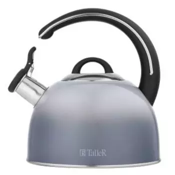 Чайник TalleR Обсидиан со свистком, 2.8 л, нерж. сталь