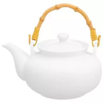 Чайник заварочный Айсберг, 900 мл, фарфор/дерево