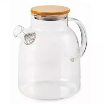 Чайник заварочный Attribute Pure, 2.2 л, стекло/бамбук