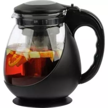 Чайник заварочный Mallony Napoletano, 1.6 л, стекло/полипропилен, чёрный