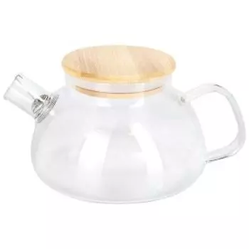 Чайник заварочный с бамбуковой крышкой, 650 мл, стекло