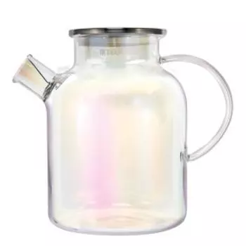 Чайник заварочный Taller Кассиопея, 1750 мл, стекло/сталь, жемчужный