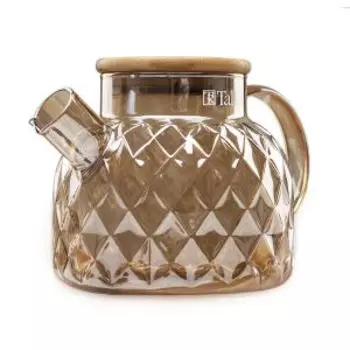 Чайник заварочный TalleR Selena, 1 л, стекло/бамбук