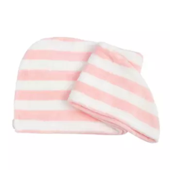 Чалма Этель, 60х24 см, полоски, полиэстер, розовый