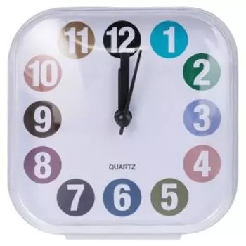 Часы-будильник Айка, 10 см, дискретный ход, белый