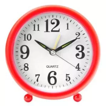 Часы-будильник Классика, 10 см, красный