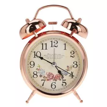 Часы-будильник настольные, 11.8х5.7х17см, металл