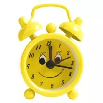 Часы-будильник Смайлик, 4 см, дискретный ход