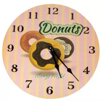 Часы настенные, 25х4 см, МДФ / пластик, розовый