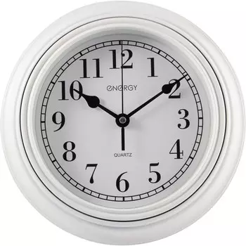 Часы настенные ENERGY модель ЕС-141 белые, 22,9х4,3см, кварцевые, круглые, арабские цифры