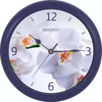 Часы настенные Energy Орхидея, 25 см, кварцевые, пластик
