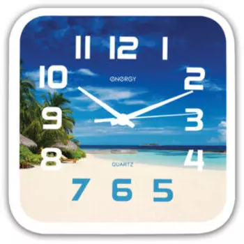 Часы настенные Energy Пляж, 24.5 см, кварцевые, пластик