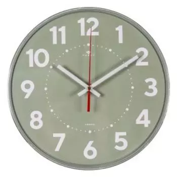 Часы настенные Рубин, 25 см, арабские цифры, пластик, оливковый