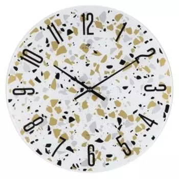 Часы настенные Рубин, 39 см, арабские цифры, стекло, белый+мультиколор