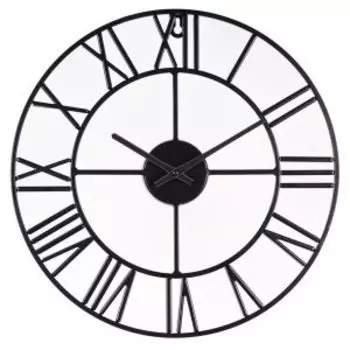 Часы настенные Рубин, 40 см, римские цифры, металл, черный