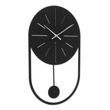 Часы настенные Рубин, 50 см, без цифр, металл, чёрный, с маятником