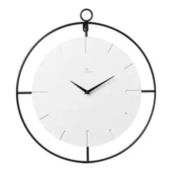 Часы настенные Рубин, 50 см, без цифр, металл, белый/черный