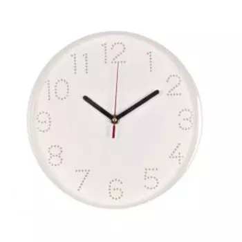 часы настенные РУБИН Классика, d25см, круг, пластик, арабские цифры, белый