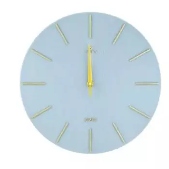 часы настенные РУБИН Классика, d30см, круг, пластик, без цифр, синий+золото