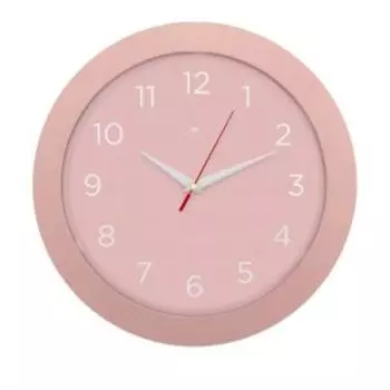 часы настенные РУБИН Классика, d31см, круг, пластик, арабские цифры, розовый